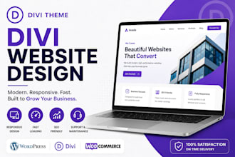 design a professional divi theme wordpress website, divi wordpress theme