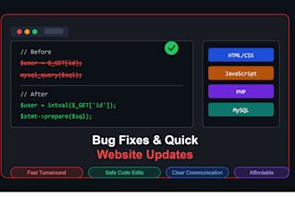 fix bugs and make quick updates to your website