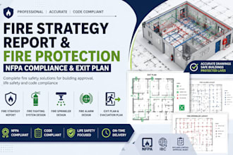 design fire strategy report fire fighting system nfpa compliance and exit plan