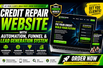 build credit repair website with automation, funnel and lead generation system