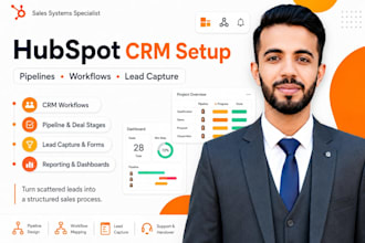 set up hubspot CRM, workflows, pipelines and automation