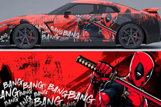 design car wrap, car livery, decal, wrapping car and vehicle graphics