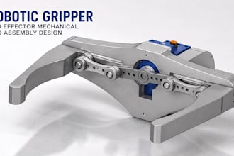 create robotic gripper end effector mechanical cad assembly design in solidworks
