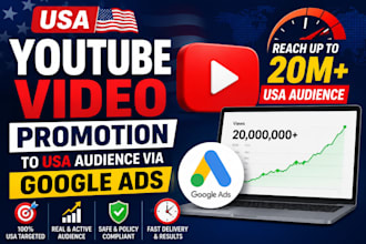 usa youtube promotion you tube video promotion to USA audience via google ads