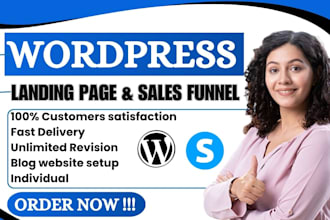 build wordpress landing page design, squeeze page, sales page, or sales funnel