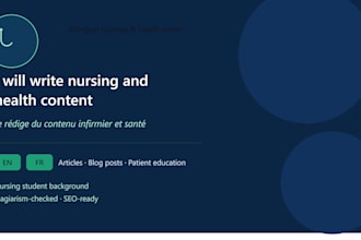 write nursing and health content in english or french