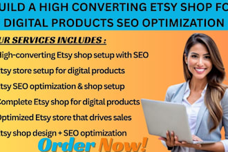 build gumroad shopify etsy shop stan store digital products SEO optimization
