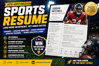 write an ats sports resume, athletic resume, coach resume, and sports management