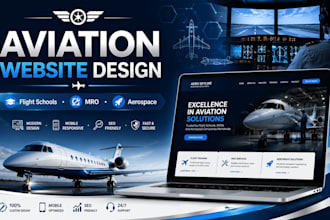 create aviation website for flight schools mro, aircraft and aerospace companies