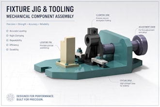 design fixture jig and tooling mechanical component assembly for manufacturing