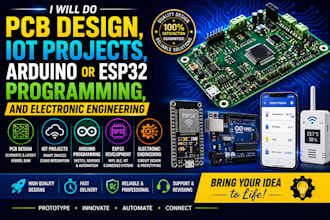 do pcb design, iot projects, arduino, esp32 programming, electronic engineering