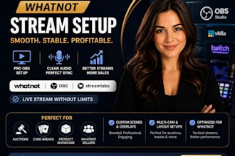 setup obs studio for whatnot vertical streams, card breaks and auctions