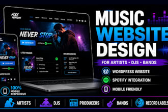 create music website for artist producer dj band record label wordpress website