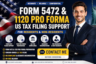 assist with form 5472, us tax filling and foreign owned llc compliance