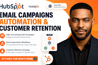 design saas hubspot email campaign, automation workflow, customer retention