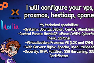 configure your vps, proxmox, hestiacp, cpanel