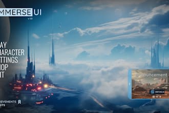 design game UI UX, hud, menus, animation for unreal engine or unity game