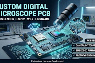 design a custom digital microscope pcb with cmos sensor,  wifi  and firmware