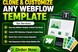 clone and customize any webflow template to match your brand
