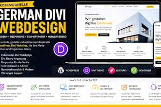 design german divi website, wordpress divi, customise your divi theme webdesign