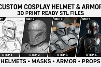 sculpt 3d mask 3d helmet print and paint cosplay mask 3d armor model 3d printing