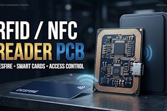 design rfid nfc desfire smart card reader pn5180 clrc663 access control pcb