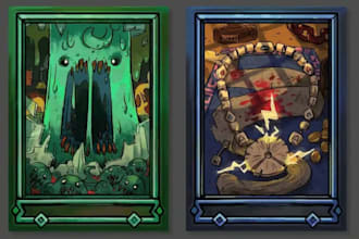 design graphic and illustrations for board game, cards, tarot, tabletop game