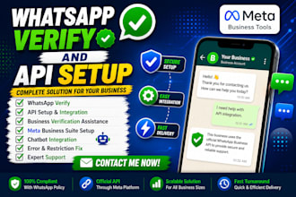 setup whatsapp api chatbot, business manager, domain and meta  verification
