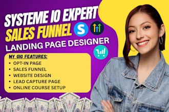 build systeme io, systeme io lead capture page, systeme io website landing page