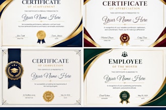 design a professional certificate, diploma, and award certificate