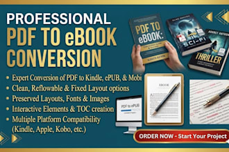 convert pdf to epub, word to epub, pdf to kindle ebook