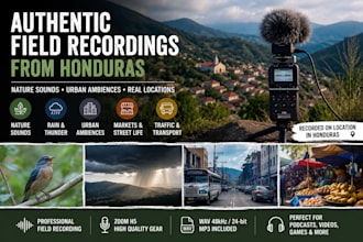 record authentic nature and urban field recordings from honduras