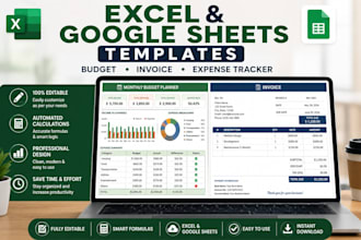 design editable excel and google sheets budget or invoice templates