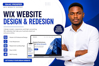 build wix website, wix landing page or redesign wix website development