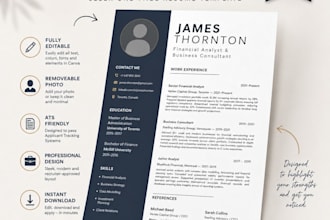 design a professional minimal resume or executive CV
