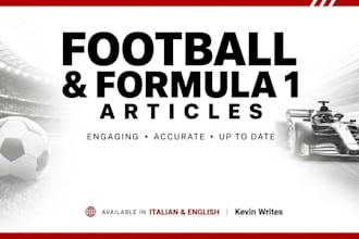 write engaging football and f1 articles and content