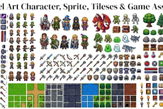 create custom pixel art characters sprites tilesets and game assets