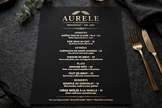 design luxury restaurant cafe salon spa menu card and banner
