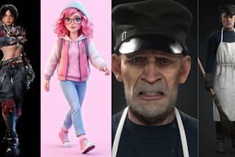 stylized 3d game character realistic 3d character model for unreal or unity game