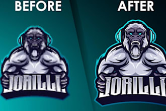convert  and redraw logo to vector, image to vector