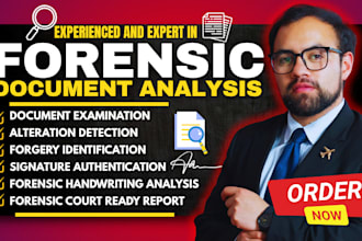 do forensic document analysis, handwriting analysis and signature verification