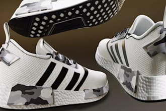 create realistic 3d shoe rendering, footwear design and sneaker modelling