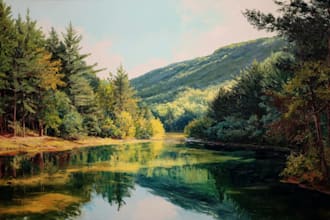 digitally oil painting landscape
