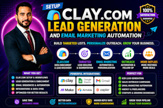 setup clay com lead generation and email marketing automation on clay com