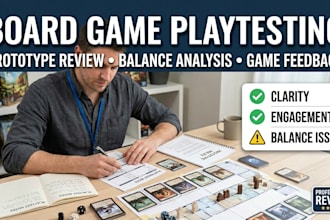 playtest, design and prototype your custom board game and card game designs