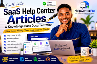 write saas help center articles and knowledge base documentation