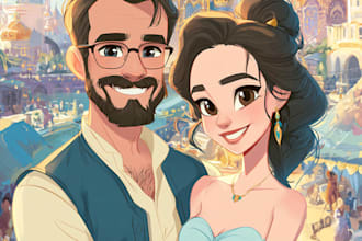 portrait in disney cartoon illustration