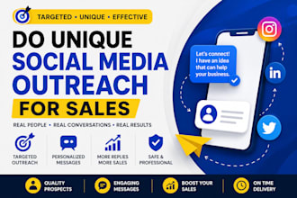 do unique social media outreach for sales