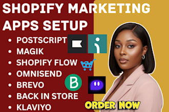 setup shopify marketing postscript magik shopify flow brevo back in store