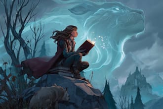 illustrate a hand drawn custom book cover